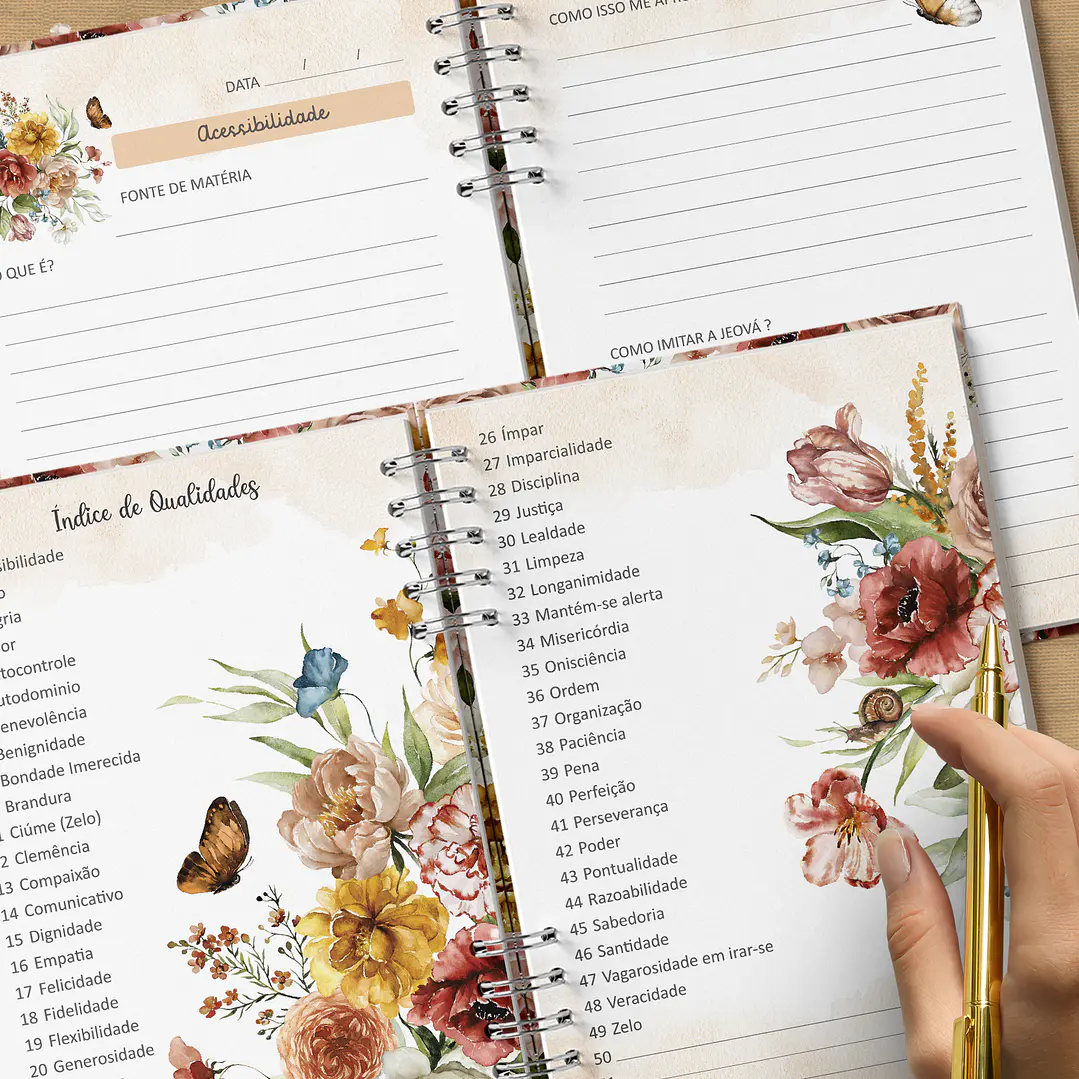 Arquivo Caderno Qualidade de Jeová Floral 3