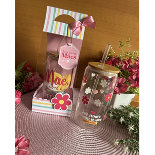 Arquivo Dia das Mães Caixa Copo Tampa de Bambu 