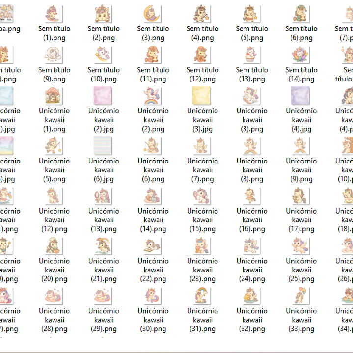 Kit Digital Unicórnio Kawaii  2