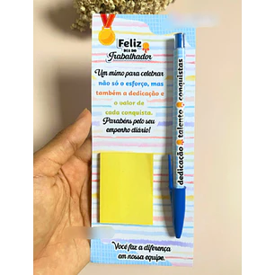 Arquivo Dia do Trabalhador Card Caneta e Post It 
