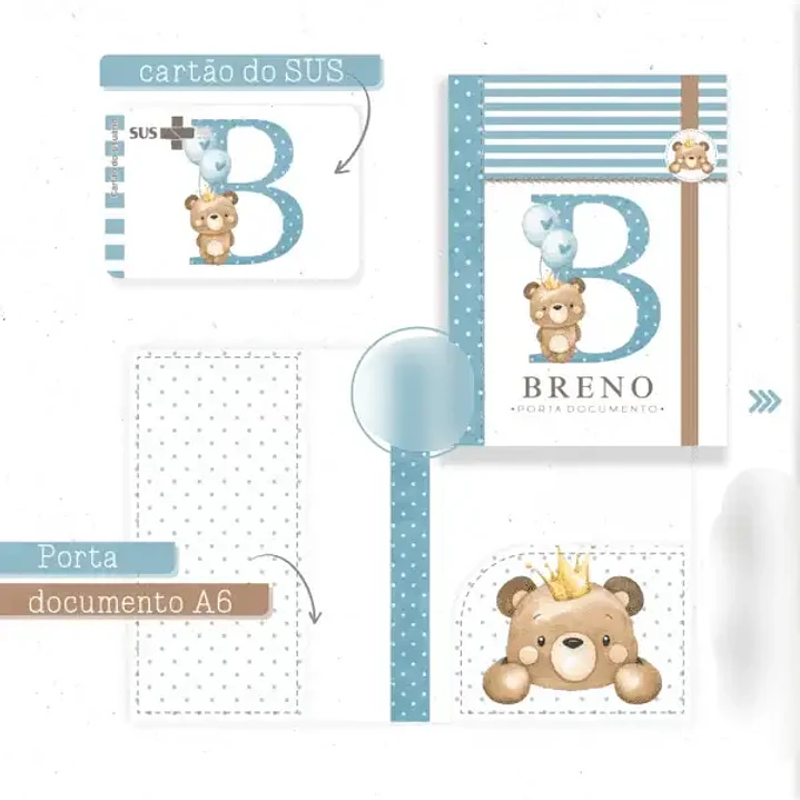 Arquivo Encadernação Baby Monograma Ursinho 3