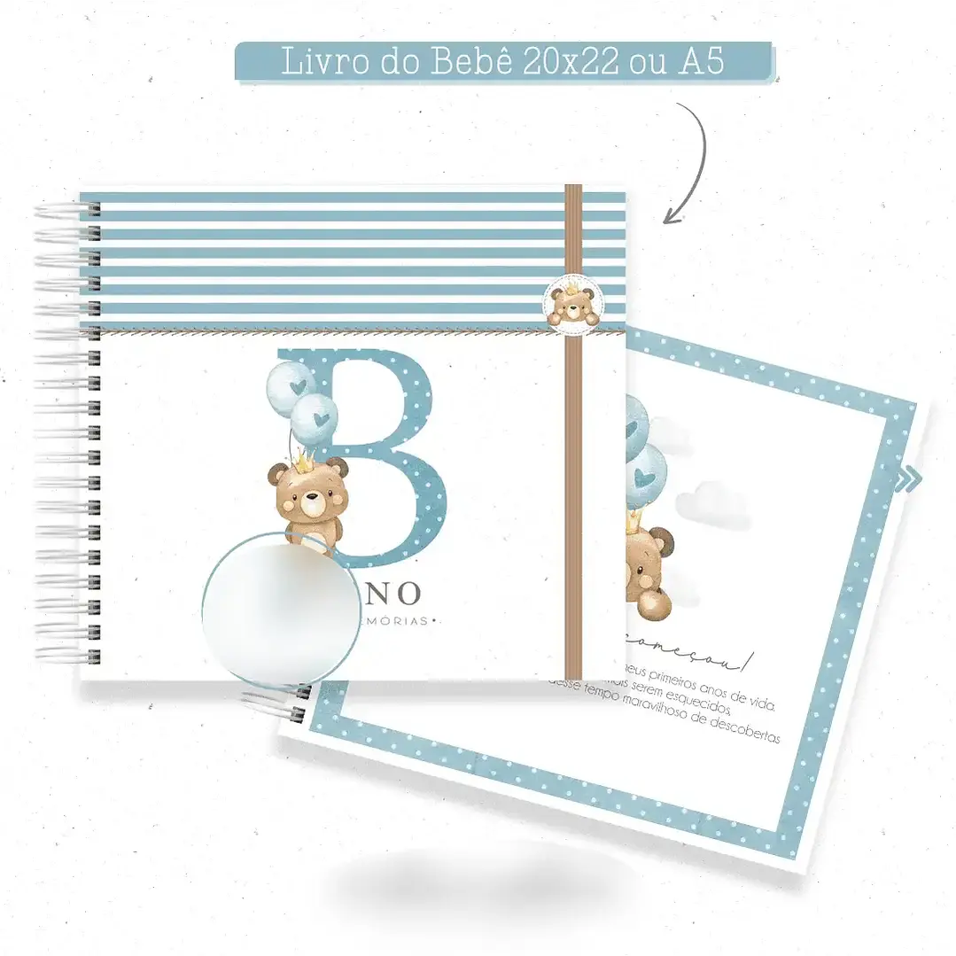 Arquivo Encadernação Baby Monograma Ursinho 4