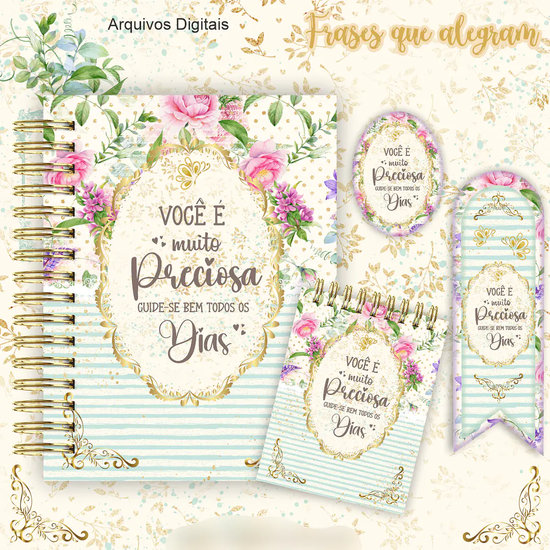 Arquivo Encadernação Frases Floral 1