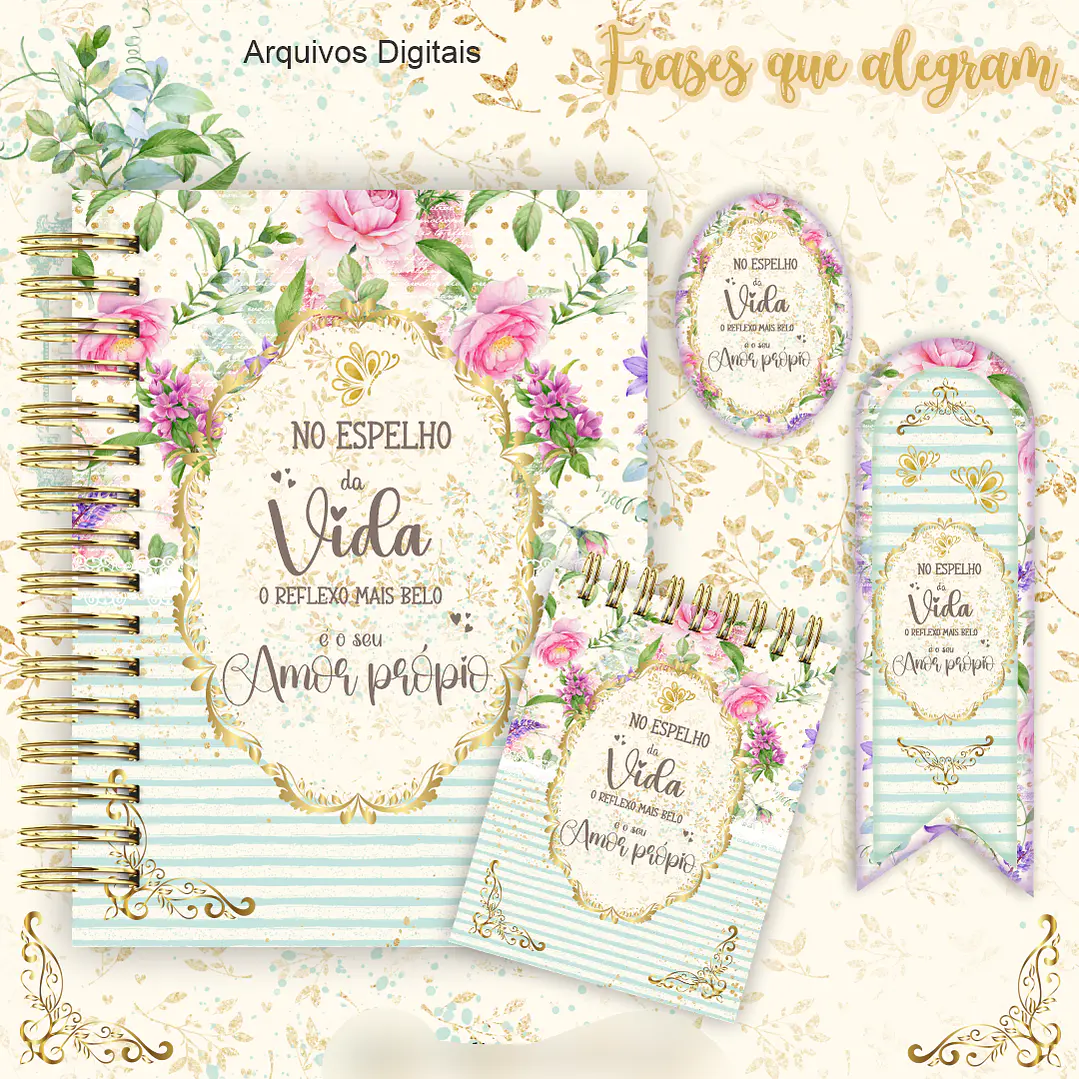 Arquivo Encadernação Frases Floral 4