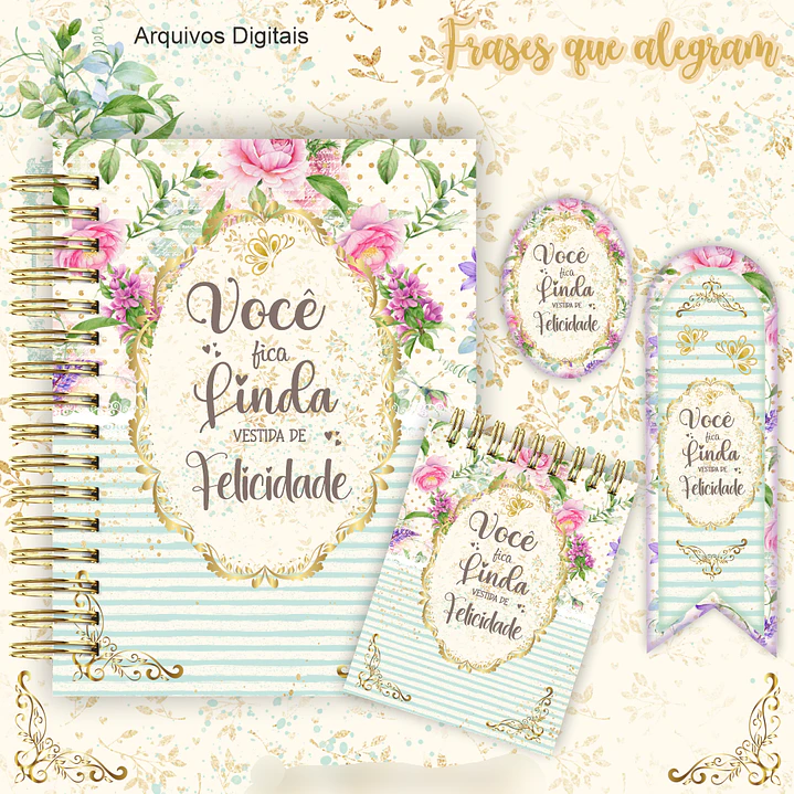 Arquivo Encadernação Frases Floral 5