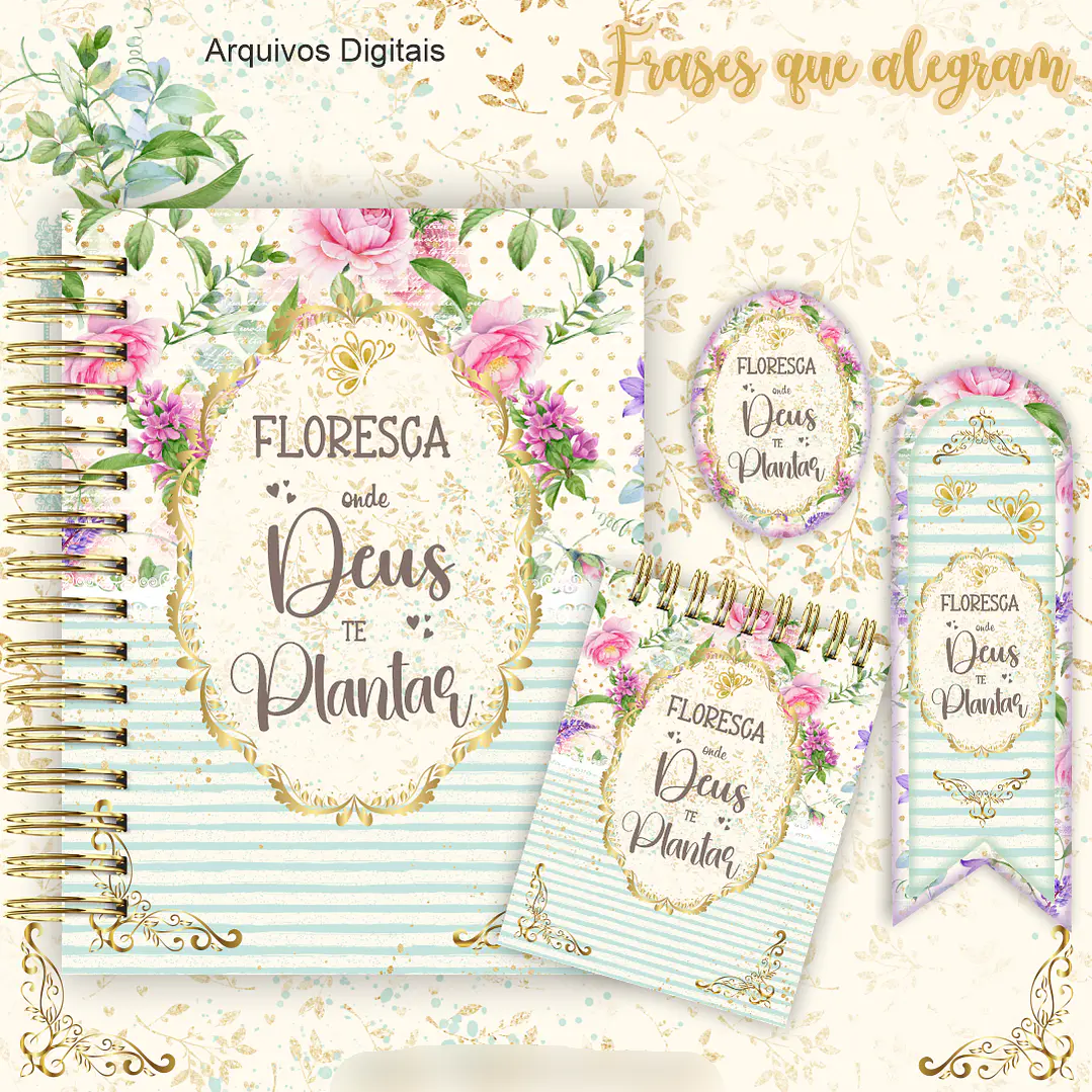 Arquivo Encadernação Frases Floral 6
