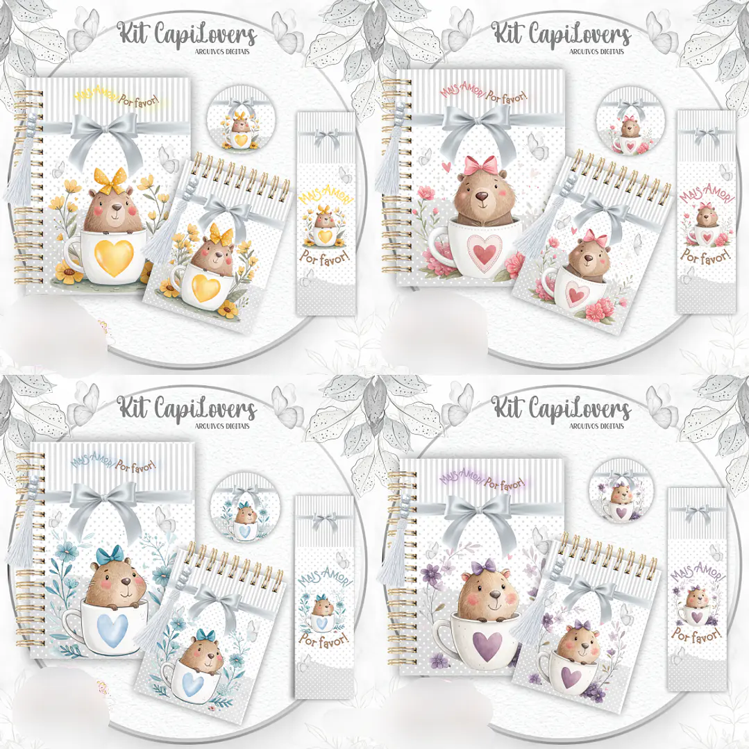 Arquivo Kit Encadernação Capivara Capilovers 1