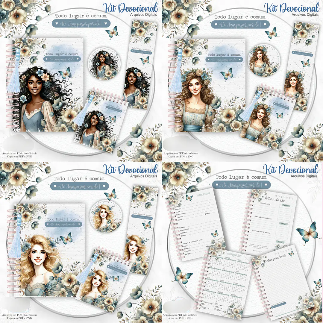 Arquivo Devocional Mulher Floral Azul 1