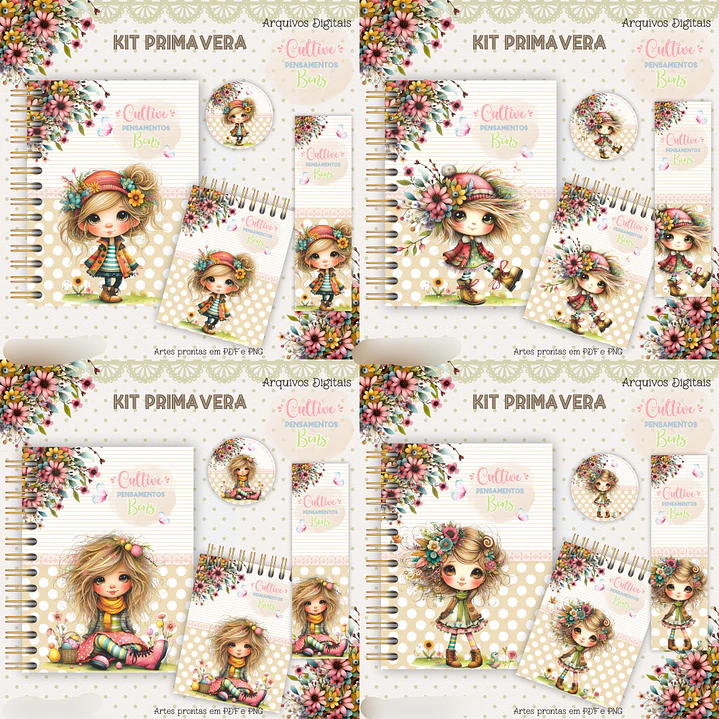 Arquivo Kit Primavera Menina Floral 2