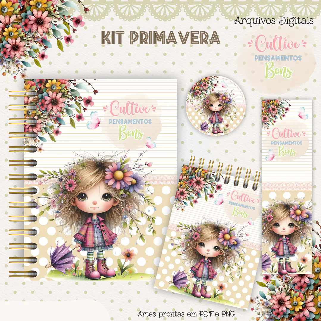 Arquivo Kit Primavera Menina Floral 5