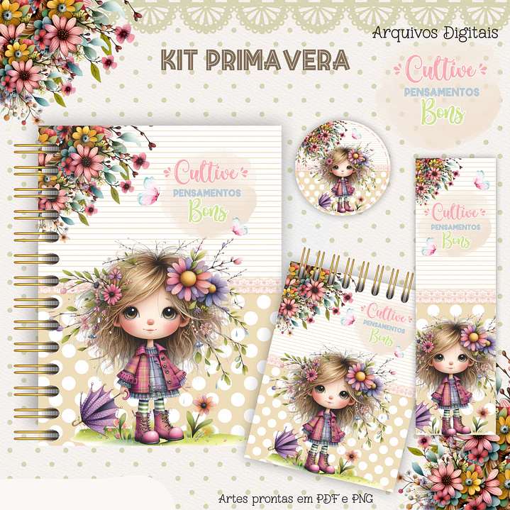 Arquivo Kit Primavera Menina Floral 5