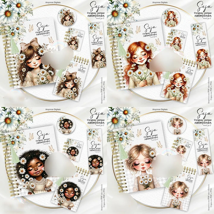 Arquivo Combo Seja corajosa meninas floral  3