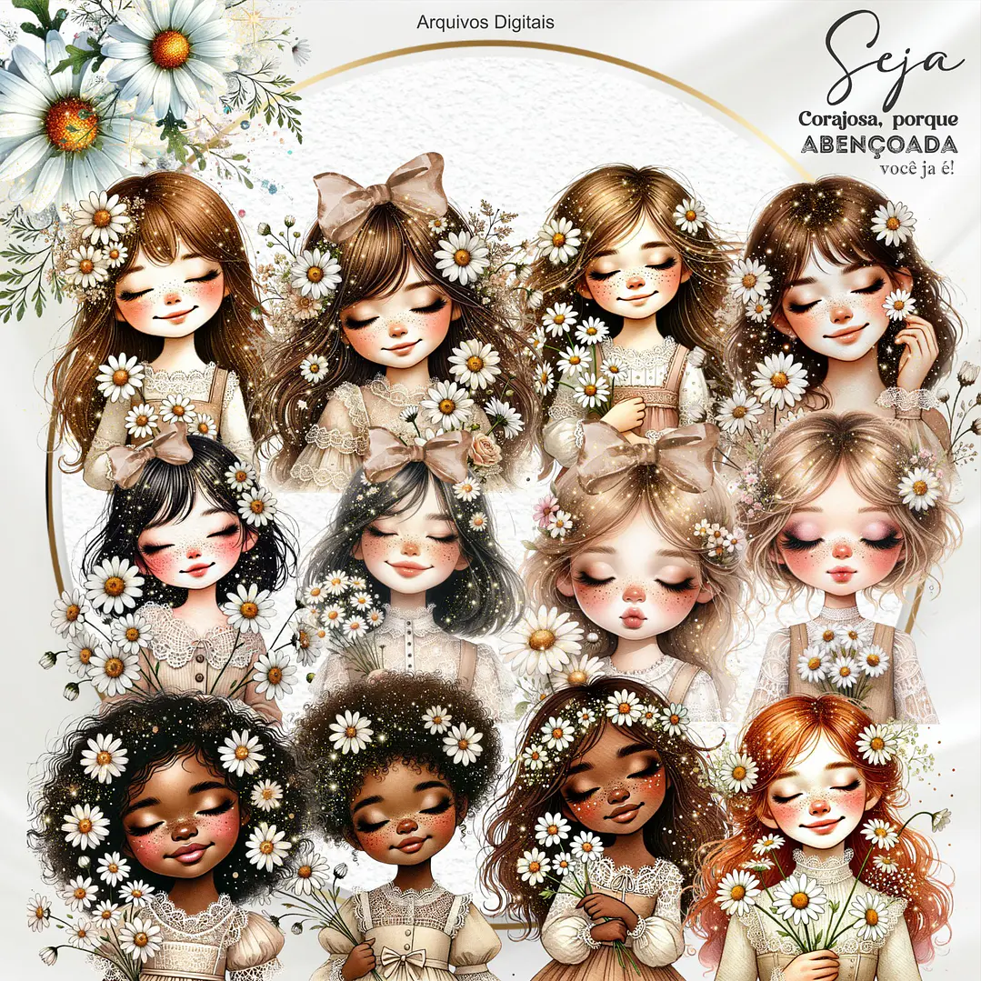 Arquivo Combo Seja corajosa meninas floral  4