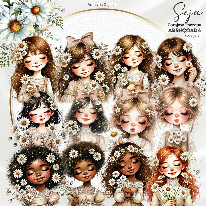 Arquivo Combo Seja corajosa meninas floral  4