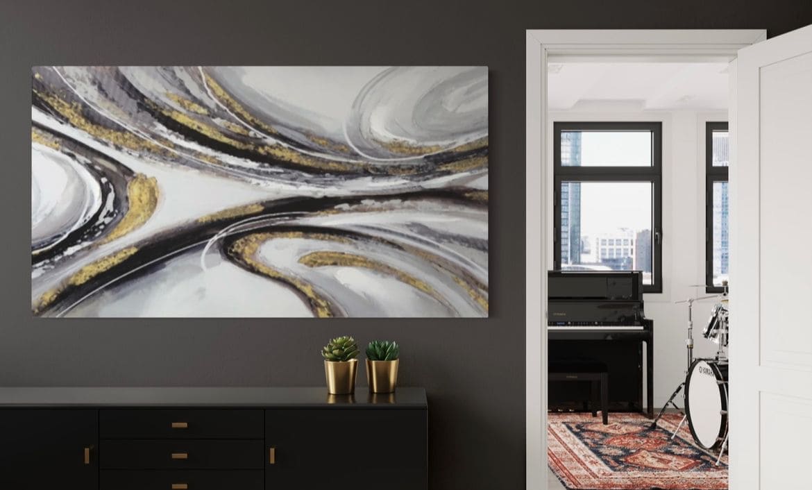 Cuadro Luxury: ONDAS DE PLATA  2