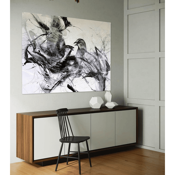 Cuadro Animales: AVES BLANCO Y NEGRO  4