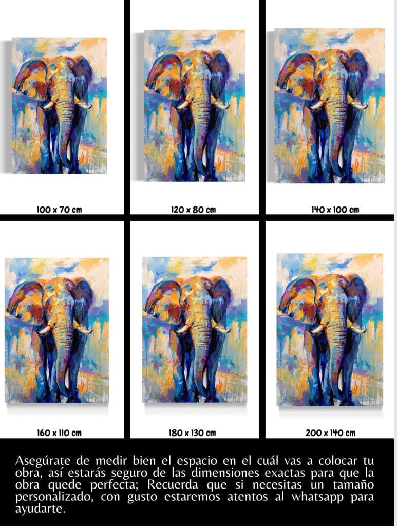 Cuadro Animales: ELEFANTE AZUL  5