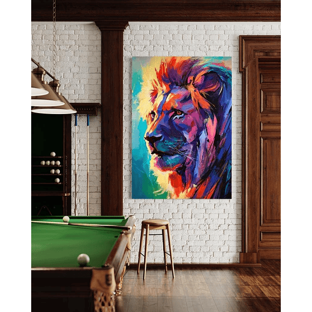 Cuadro Animales: LEON DE PERFIL  4