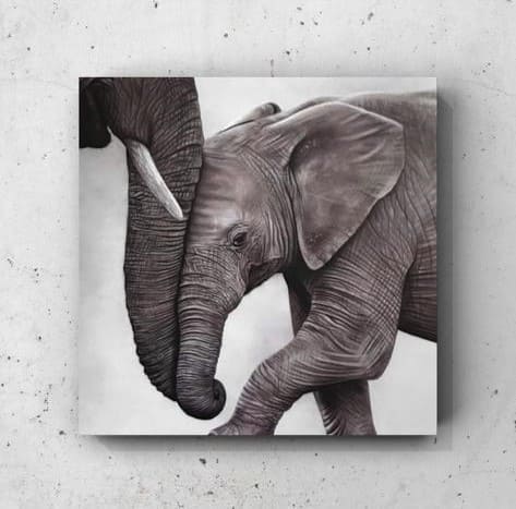 Cuadro Animales: ELEFANTES Y AMOR  1