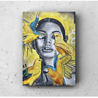 Cuadro Figura Humana: MUJER Y GUACAMAYOS 1