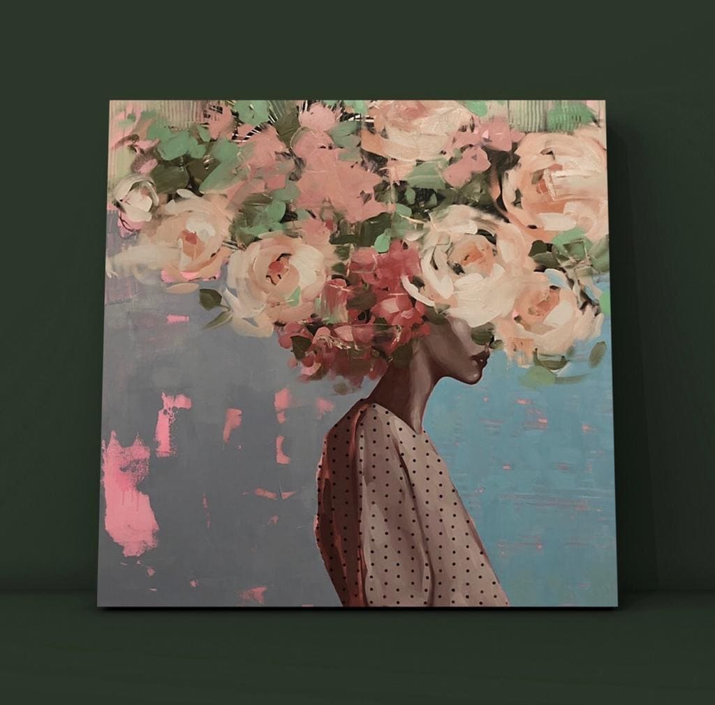 Cuadro Figura Humana: LLUVIA DE FLORES  3