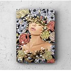 Cuadro Figura Humana: MUJER Y ROSAS 1