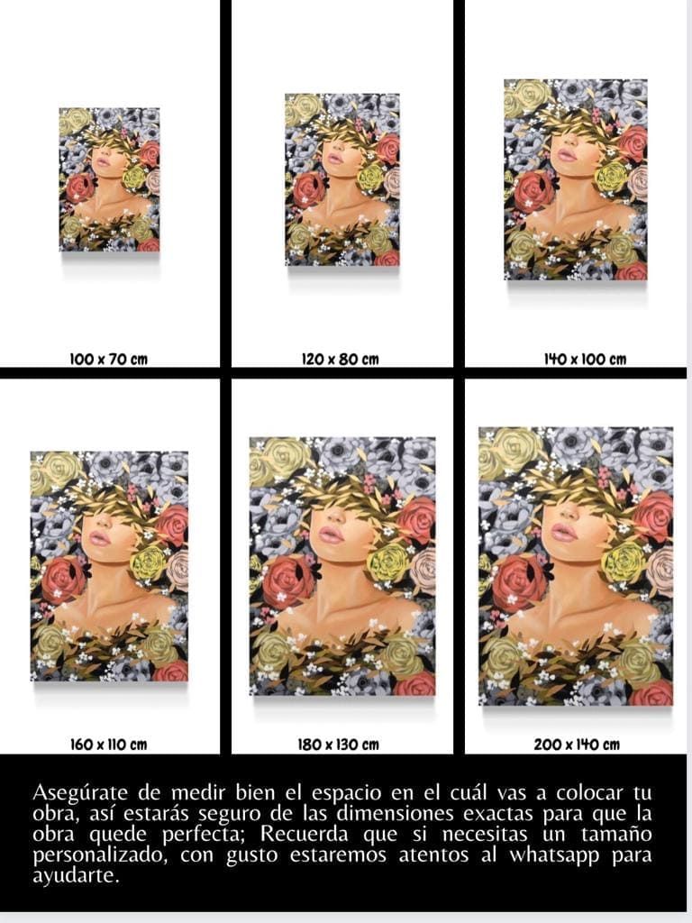 Cuadro Figura Humana: MUJER Y ROSAS 5