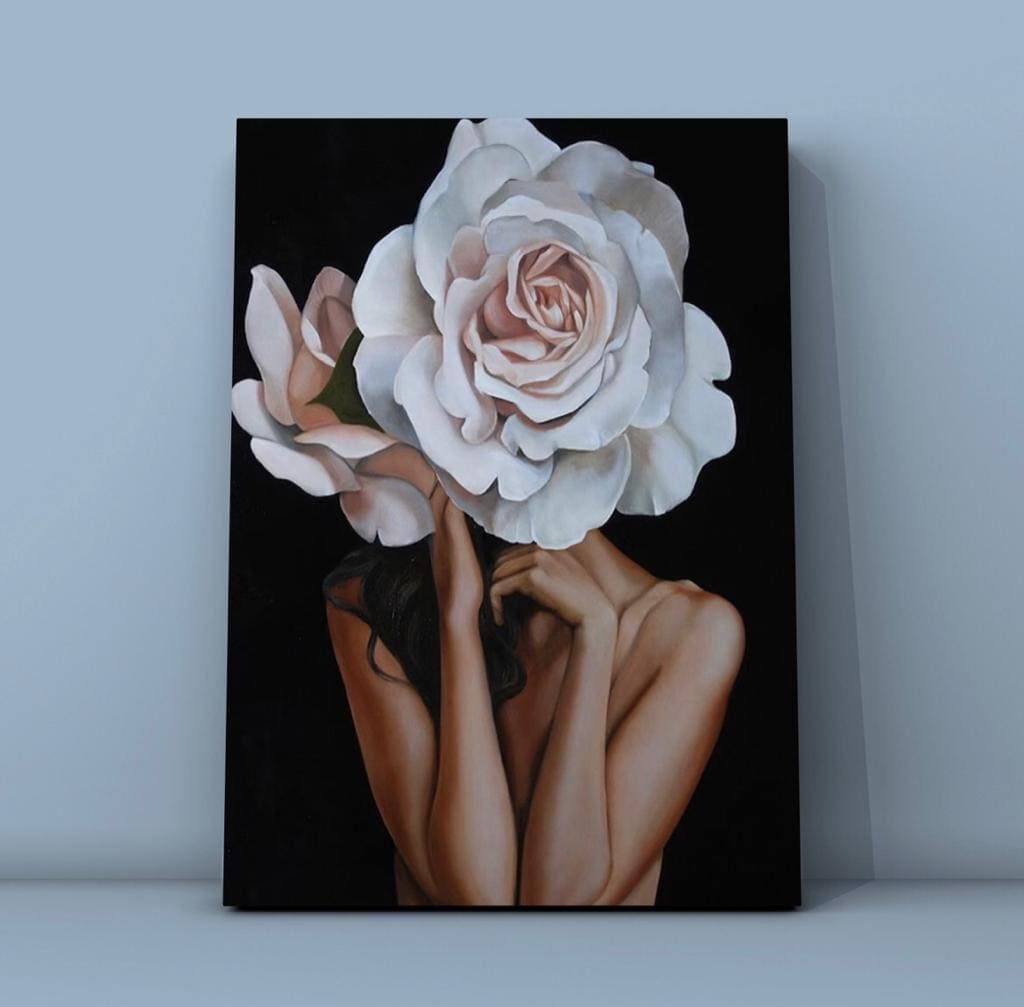 Cuadro Figura Humana: MUJER Y ROSA GRANDE 3