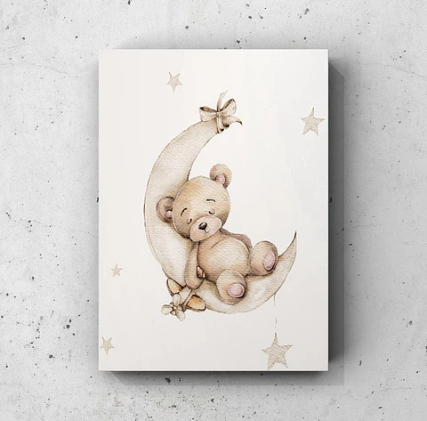 Cuadro Infantil: OSO Y LUNA