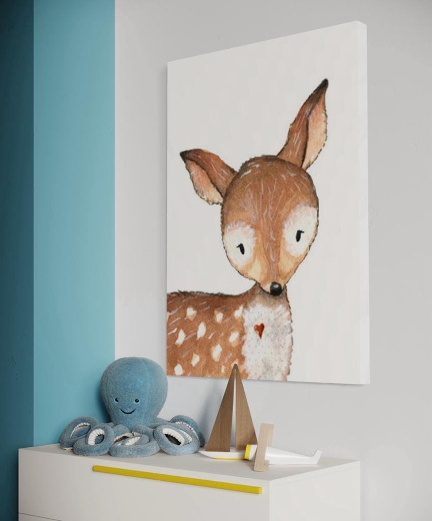 Cuadro Infantil: VENADO Y CORAZON  2