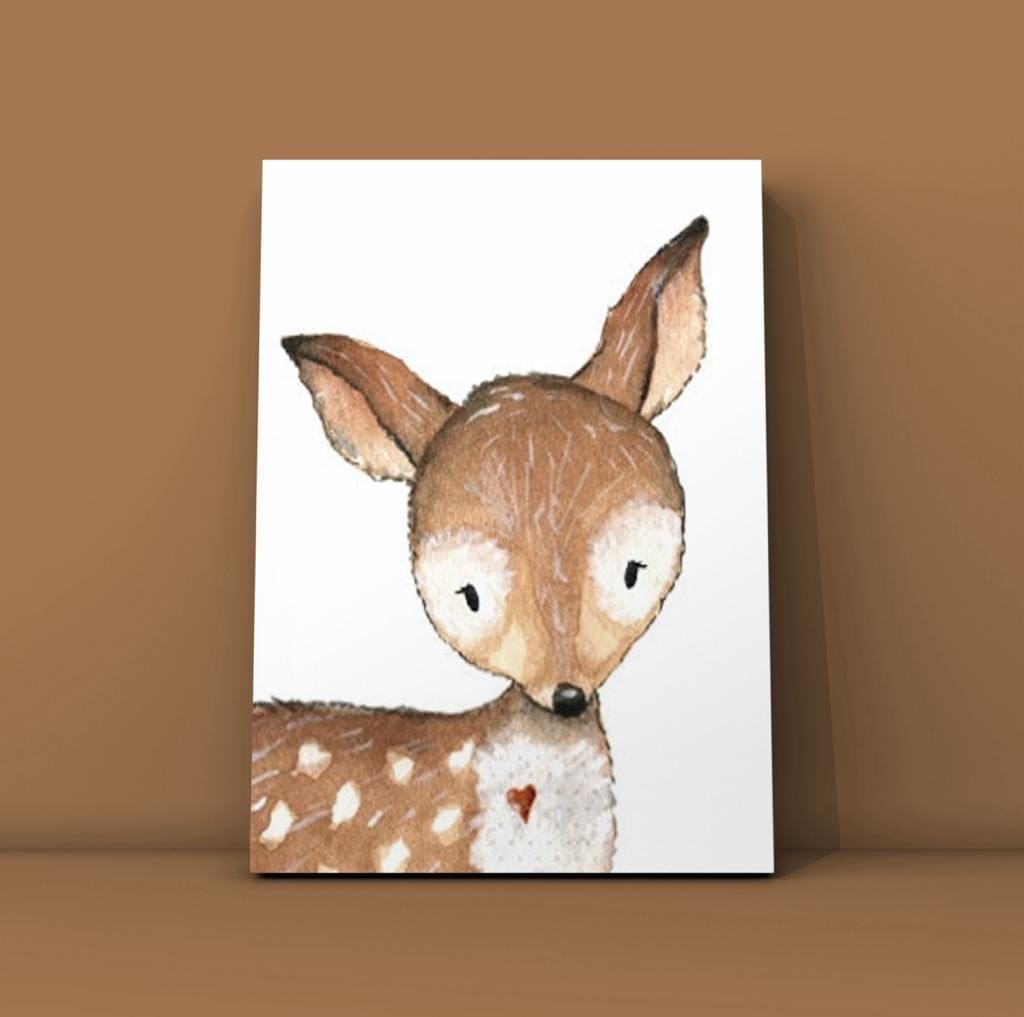 Cuadro Infantil: VENADO Y CORAZON  3