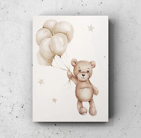 Cuadro Infantil: OSO y GLOBO