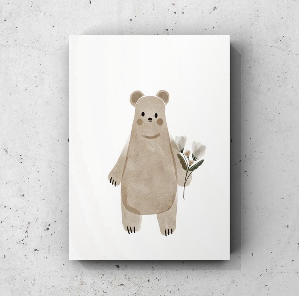 Cuadro Infantil: OSO Y FLOR 1