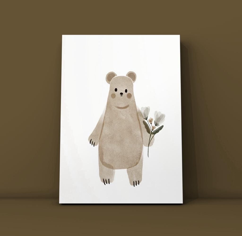 Cuadro Infantil: OSO Y FLOR 3