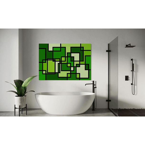 Cuadro Geométrico: VERDES 2