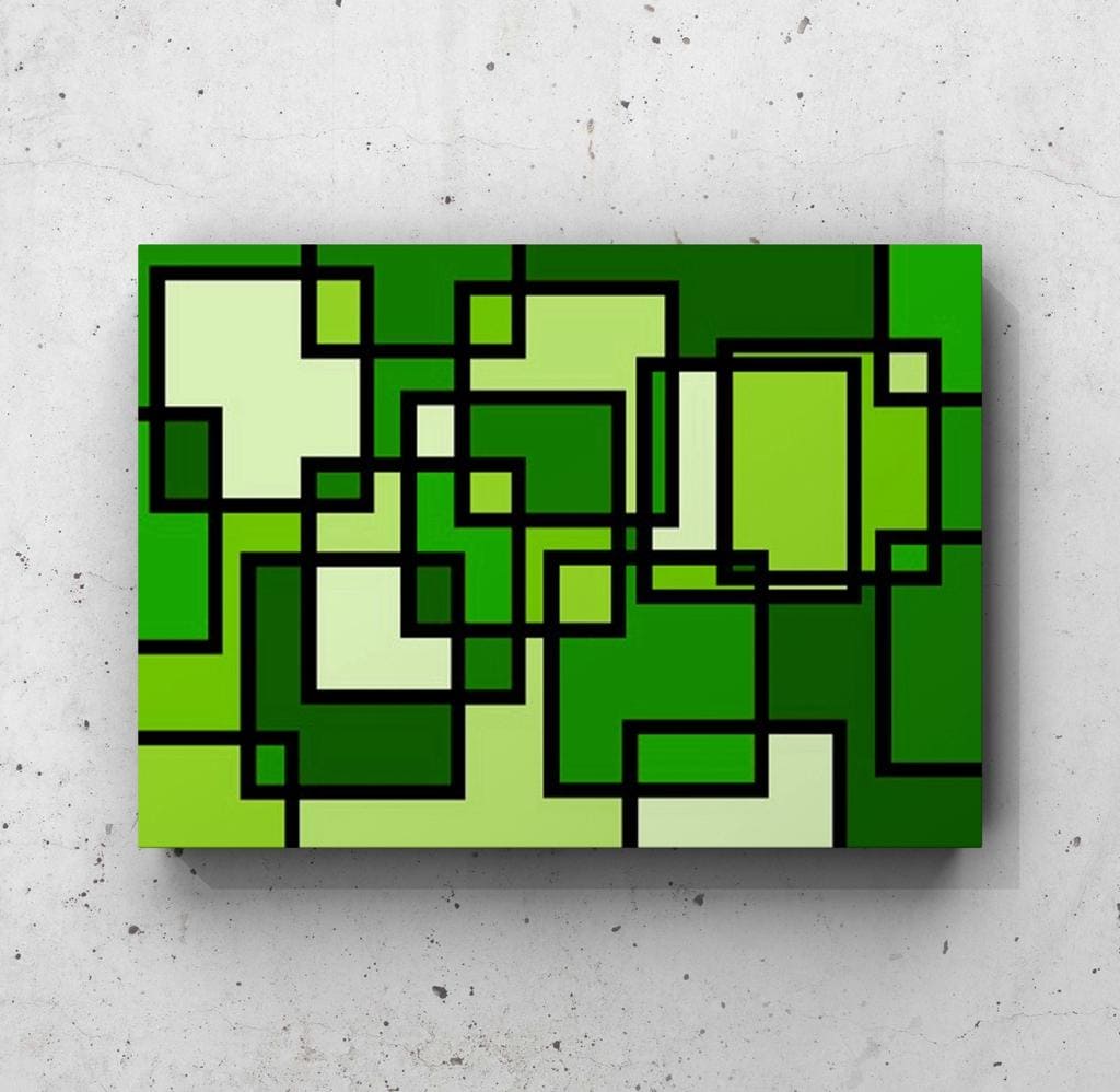 Cuadro Geométrico: VERDES 1