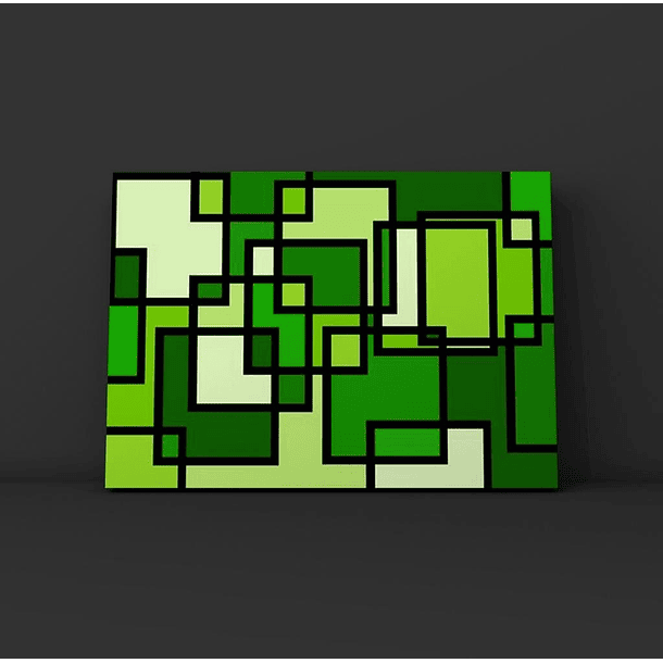 Cuadro Geométrico: VERDES 3