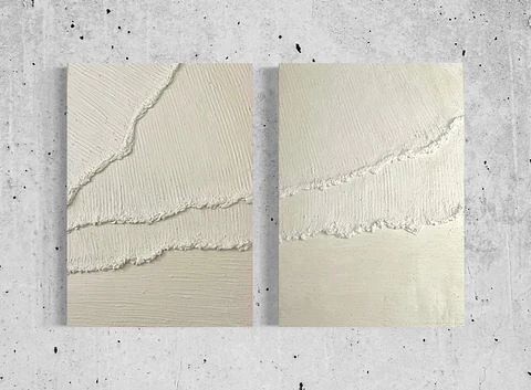 Cuadro Díptico Mar Texturizado: ECOS MOVILES