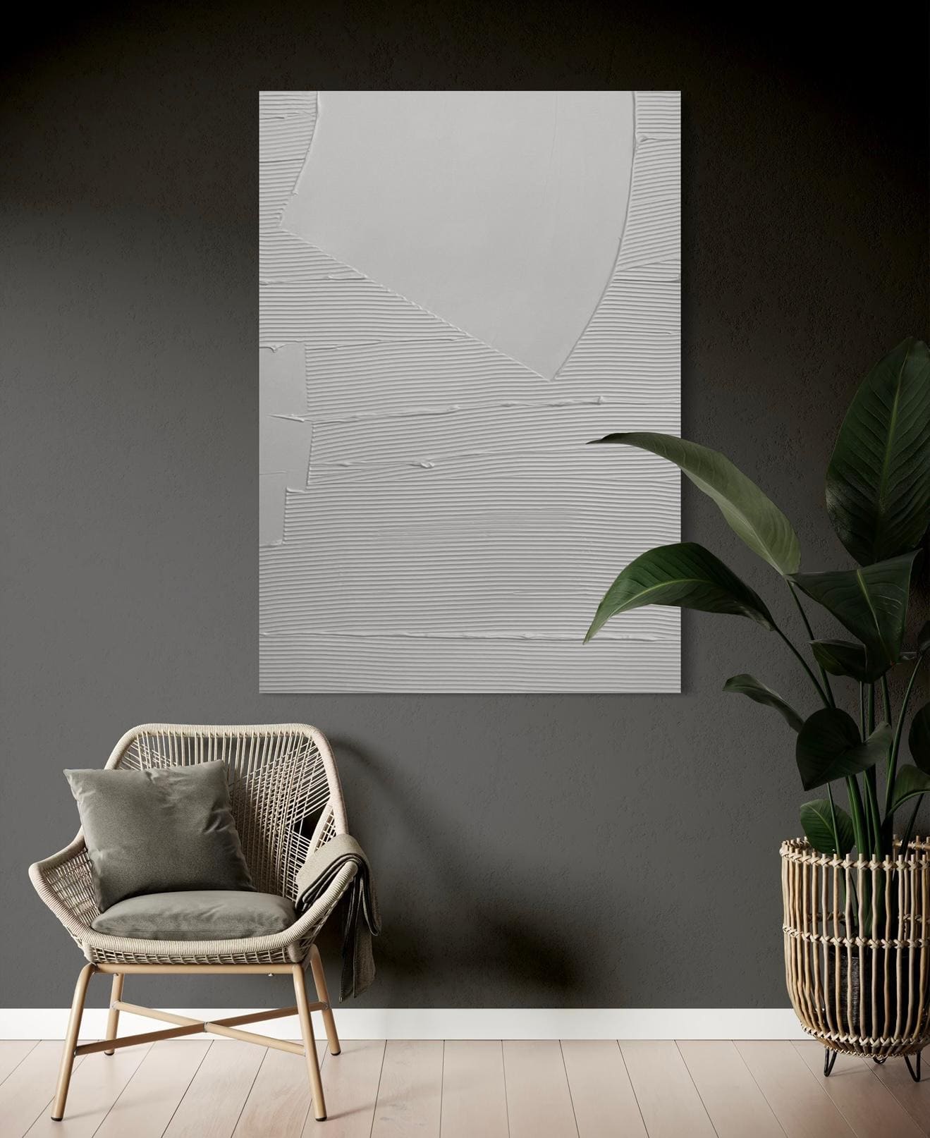Cuadro Texturizado Minimalista: CURVA FLUIDA 2