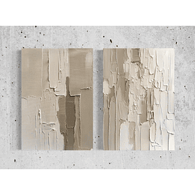 Cuadro Díptico Texturizado Lineal: RASTROS EXTENDIDOS