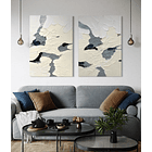 Cuadro Díptico Texturizado Estructural: HORIZONTE INVISIBLE 2