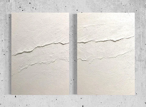 Cuadro Díptico Mar Texturizado: FLUIR SILENTES