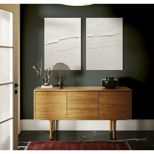 Cuadro Díptico Mar Texturizado: FLUIR SILENTES 2