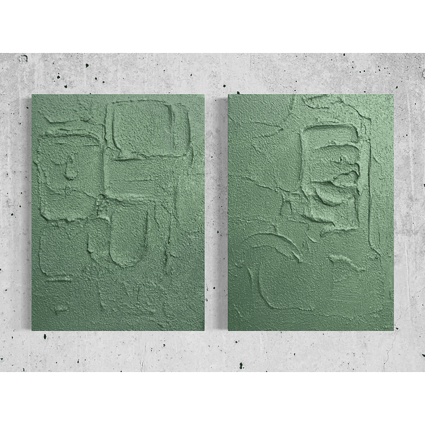 Cuadro Díptico Texturizado Minimalista: REFLEJO EXTENDIDO 1