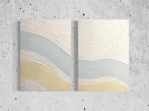 Cuadro Díptico Texturizado Lineal: LINEAS VIVAS