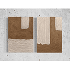 Cuadro Díptico Texturizado Minimalista: HORIZONTES FRAGMENTADOS 1