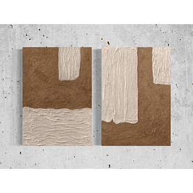 Cuadro Díptico Texturizado Minimalista: HORIZONTES FRAGMENTADOS