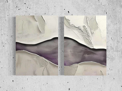 Cuadro Díptico Texturizado Estructural: ESCAMAS DE SILENCIO