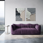 Cuadro Díptico Texturizado Minimalista: CENIZA ERRANTE 2