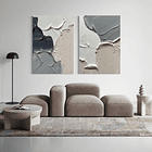 Cuadro Díptico Texturizado Minimalista: CENIZA ERRANTE 5